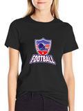Football Graphic Tee - Patriotic Shield Design