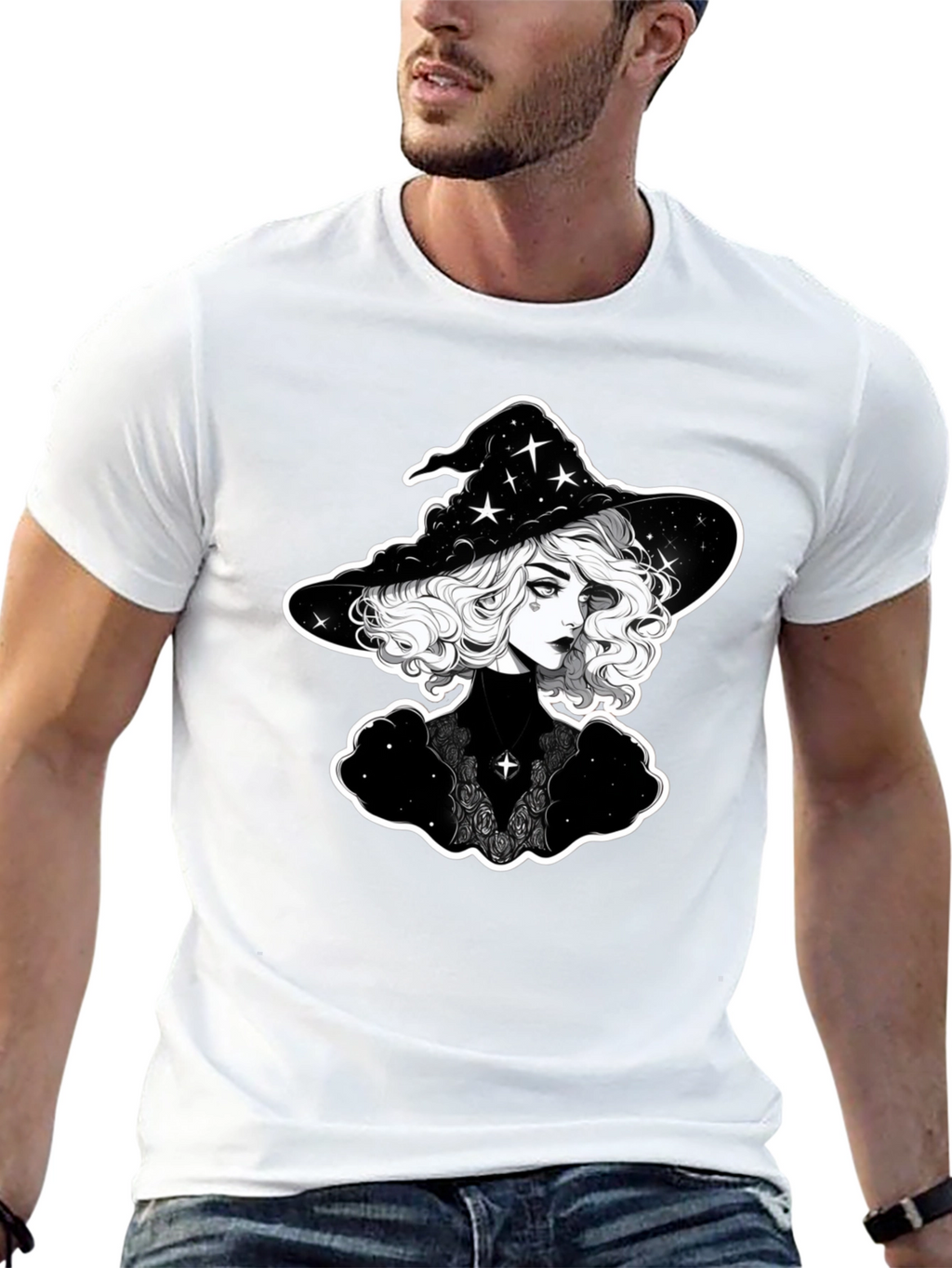 Witch Graphic T-Shirt - Black Cotton Tee