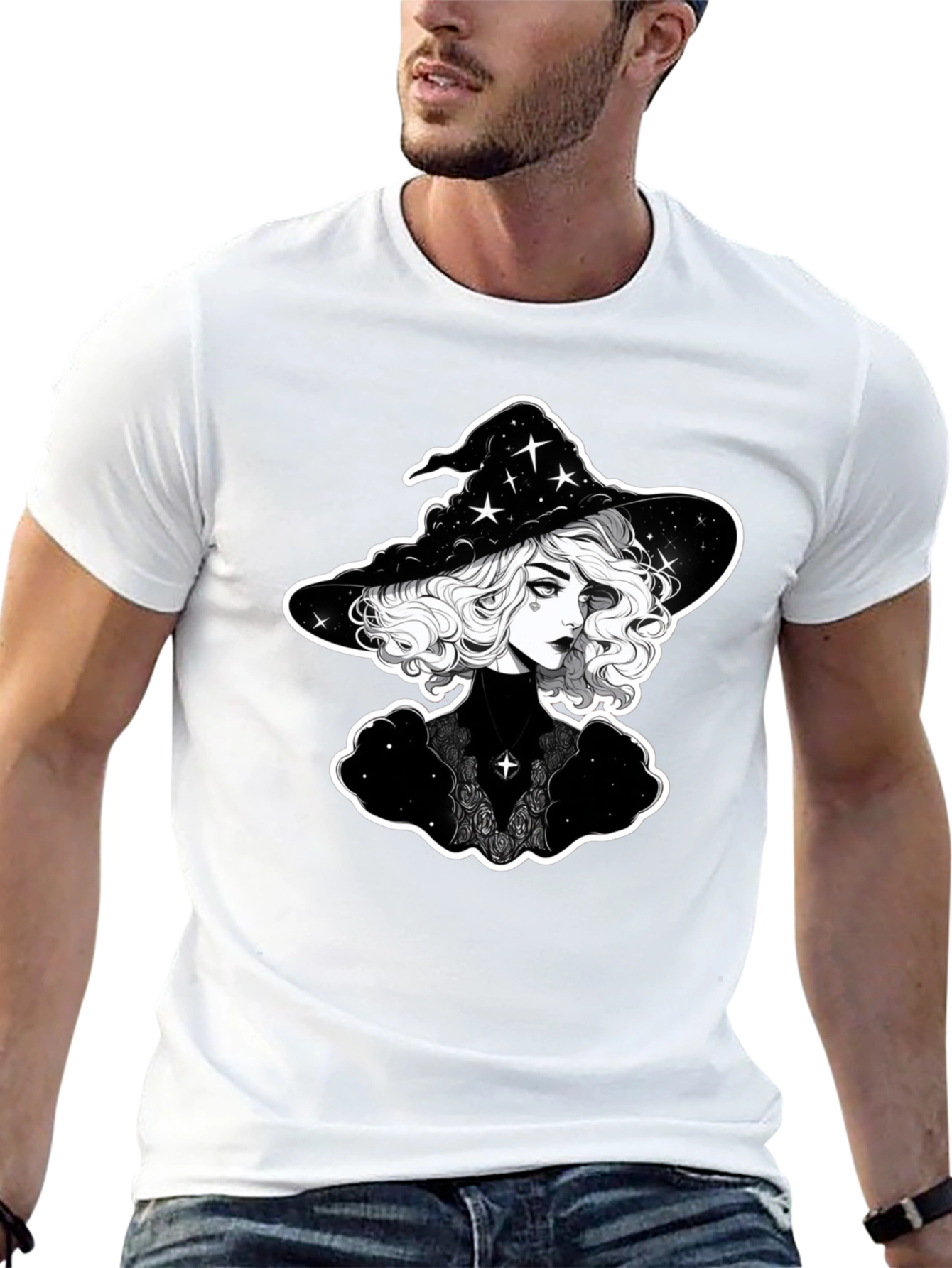 Witch Graphic T-Shirt - Black Cotton Tee