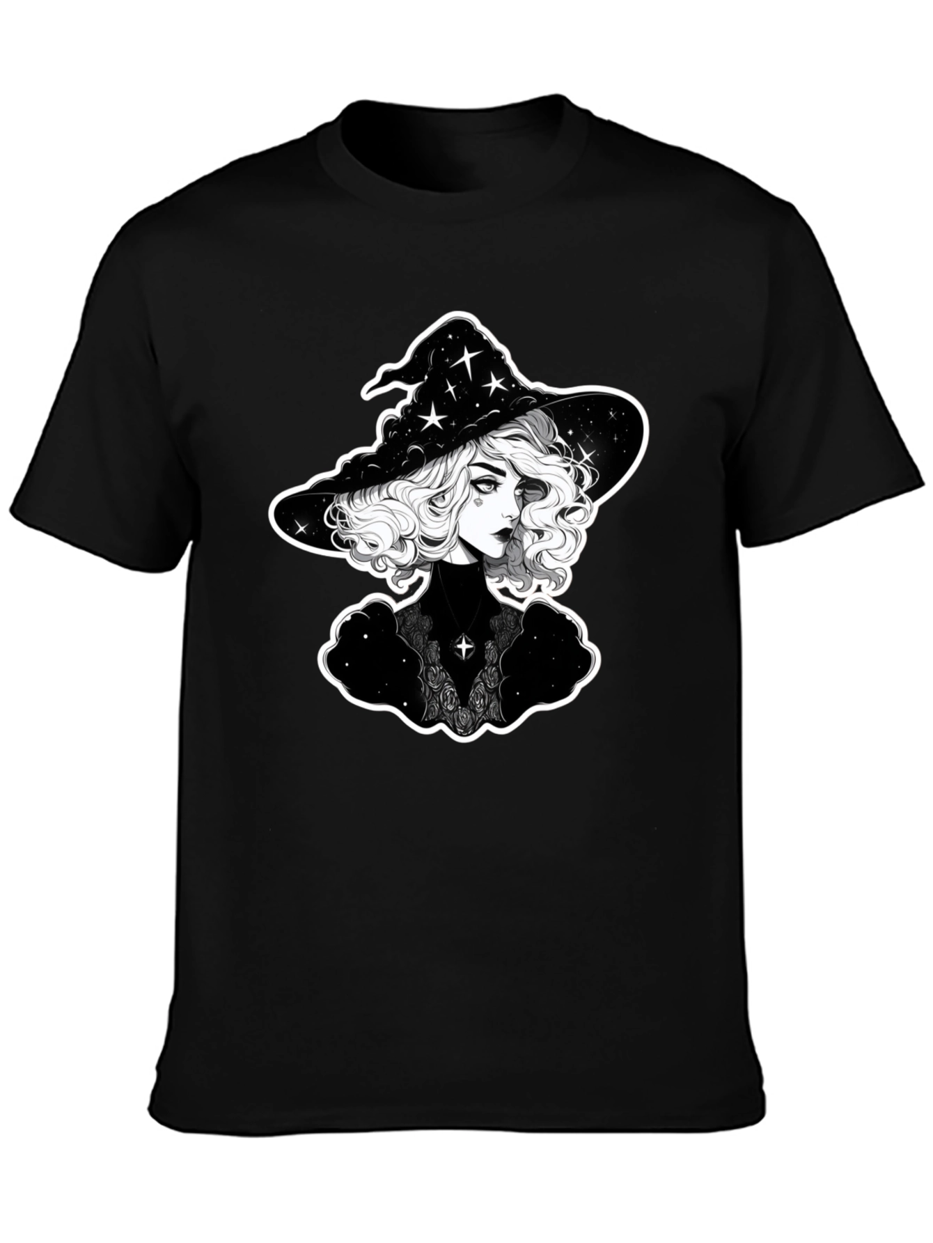 Witch Graphic T-Shirt - Black Cotton Tee