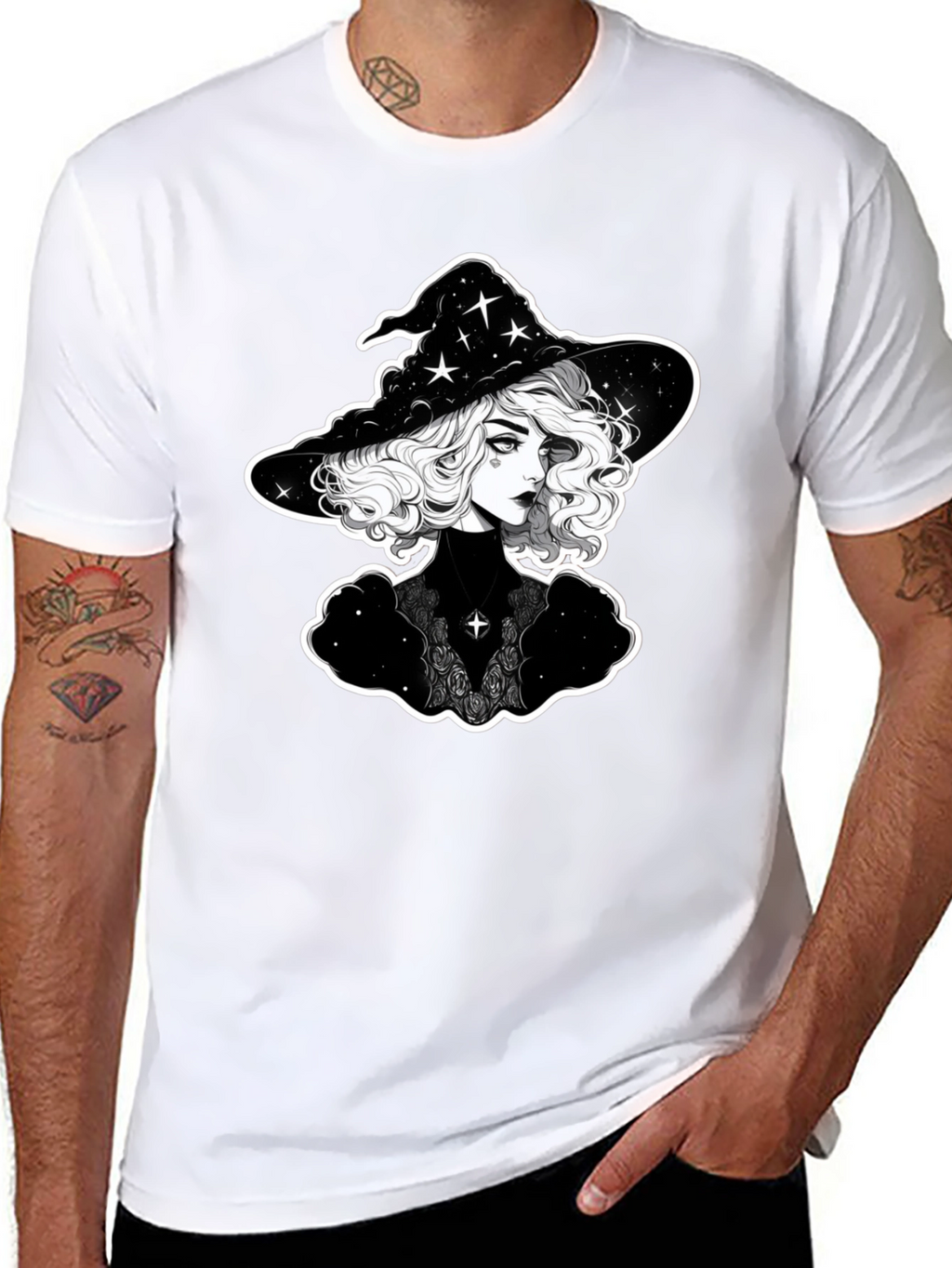 Witch Graphic T-Shirt - Black Cotton Tee