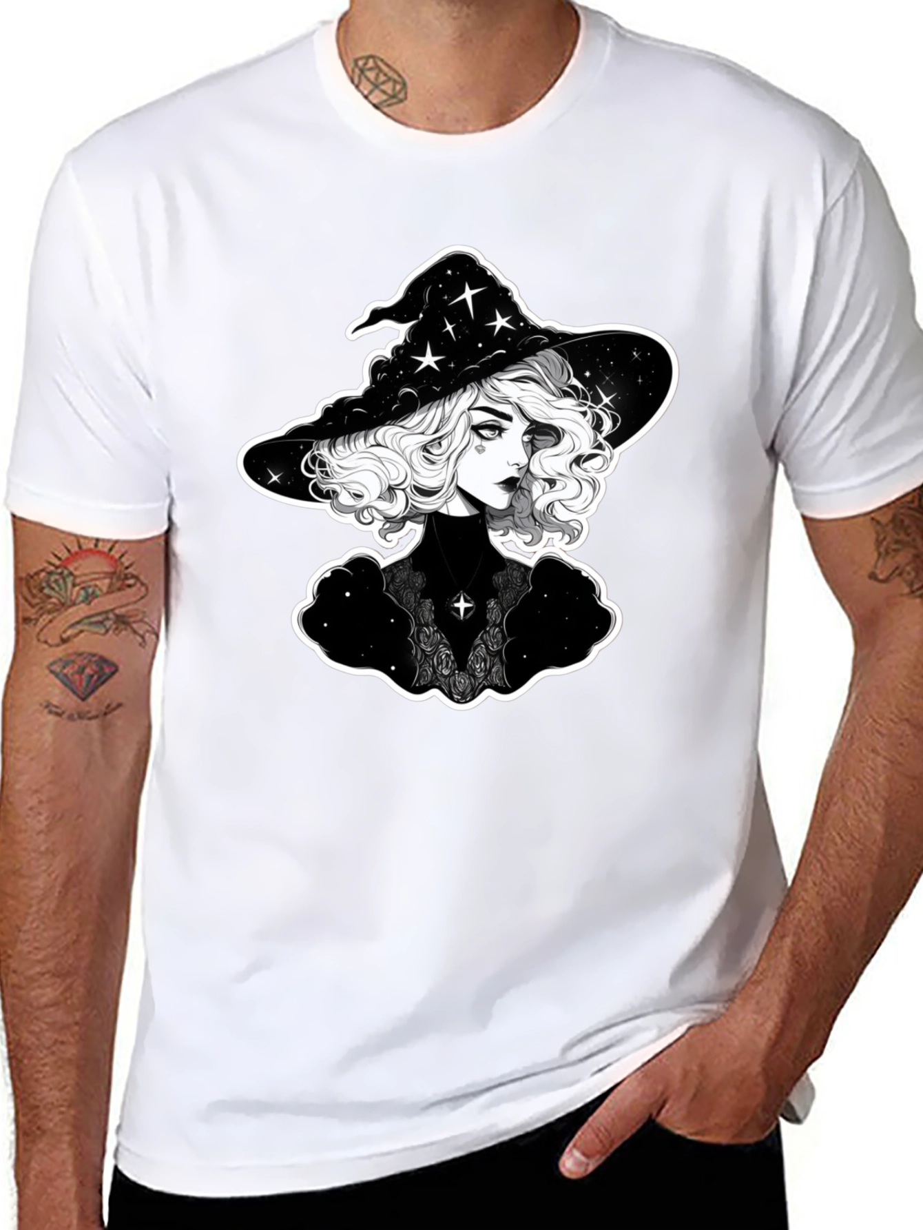 Witch Graphic T-Shirt - Black Cotton Tee