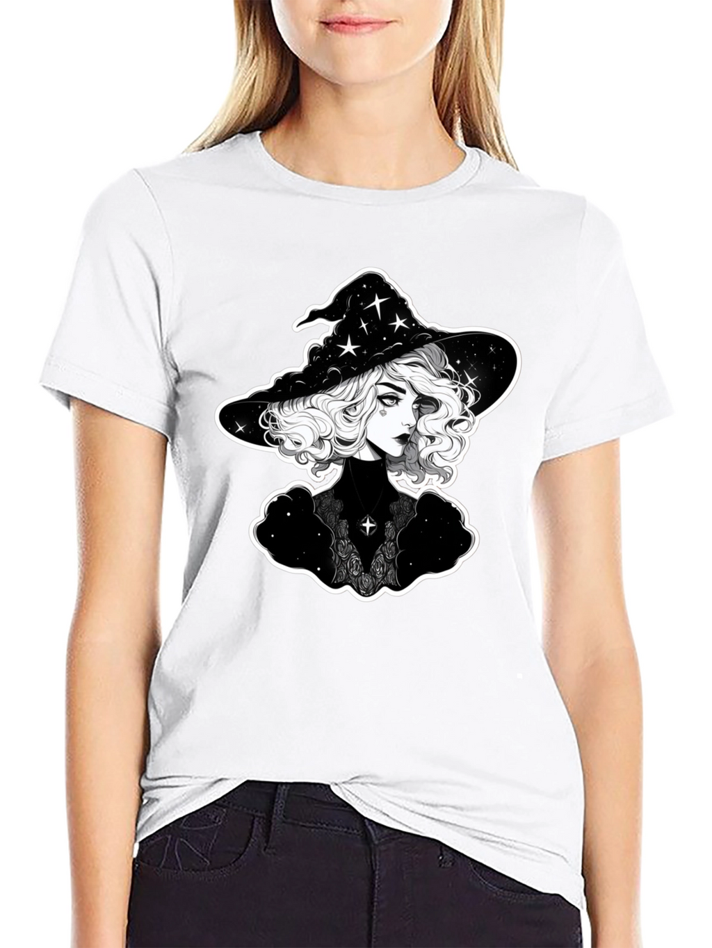 Witch Graphic T-Shirt - Black Cotton Tee