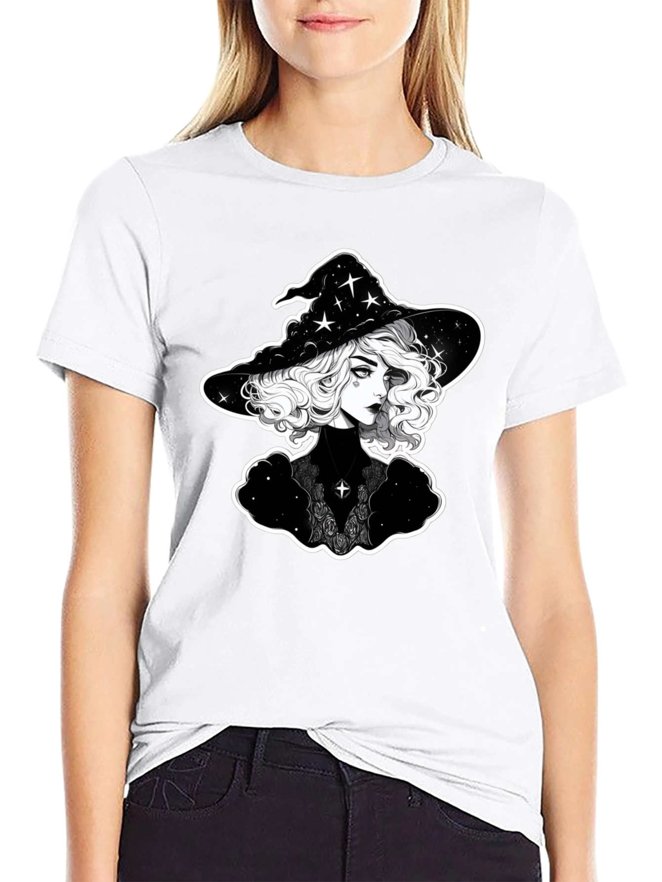 Witch Graphic T-Shirt - Black Cotton Tee