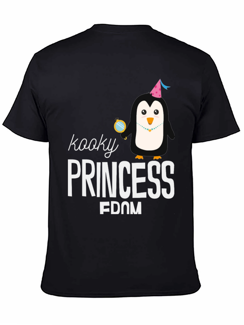 Kooky Princess Penguin T-Shirt - Black