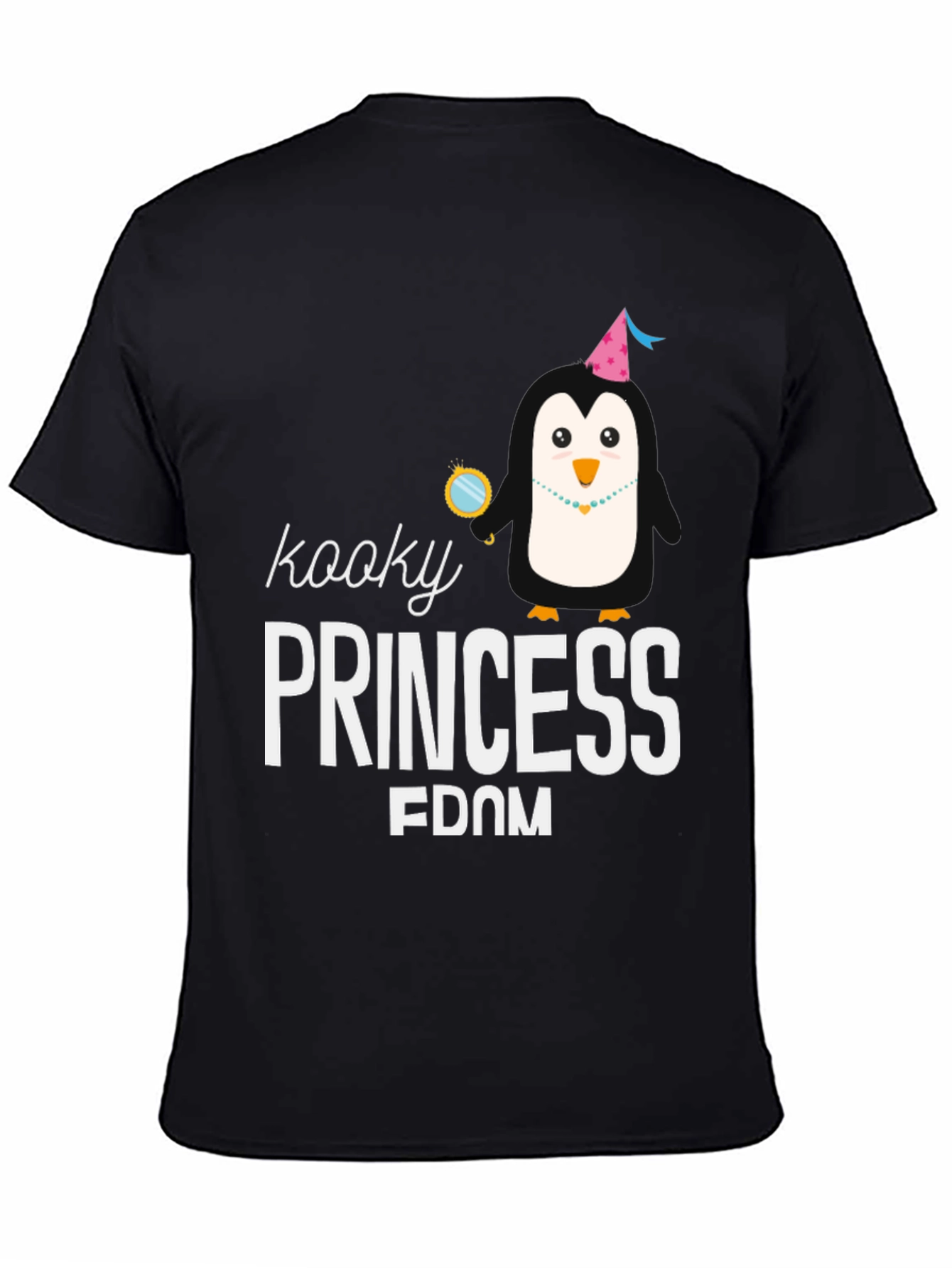 Kooky Princess Penguin T-Shirt - Black