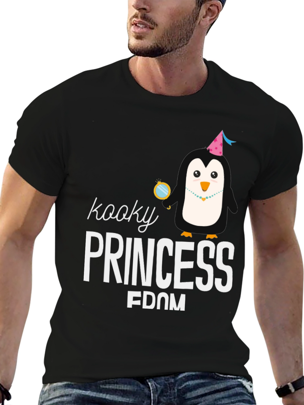 Kooky Princess Penguin T-Shirt - Black