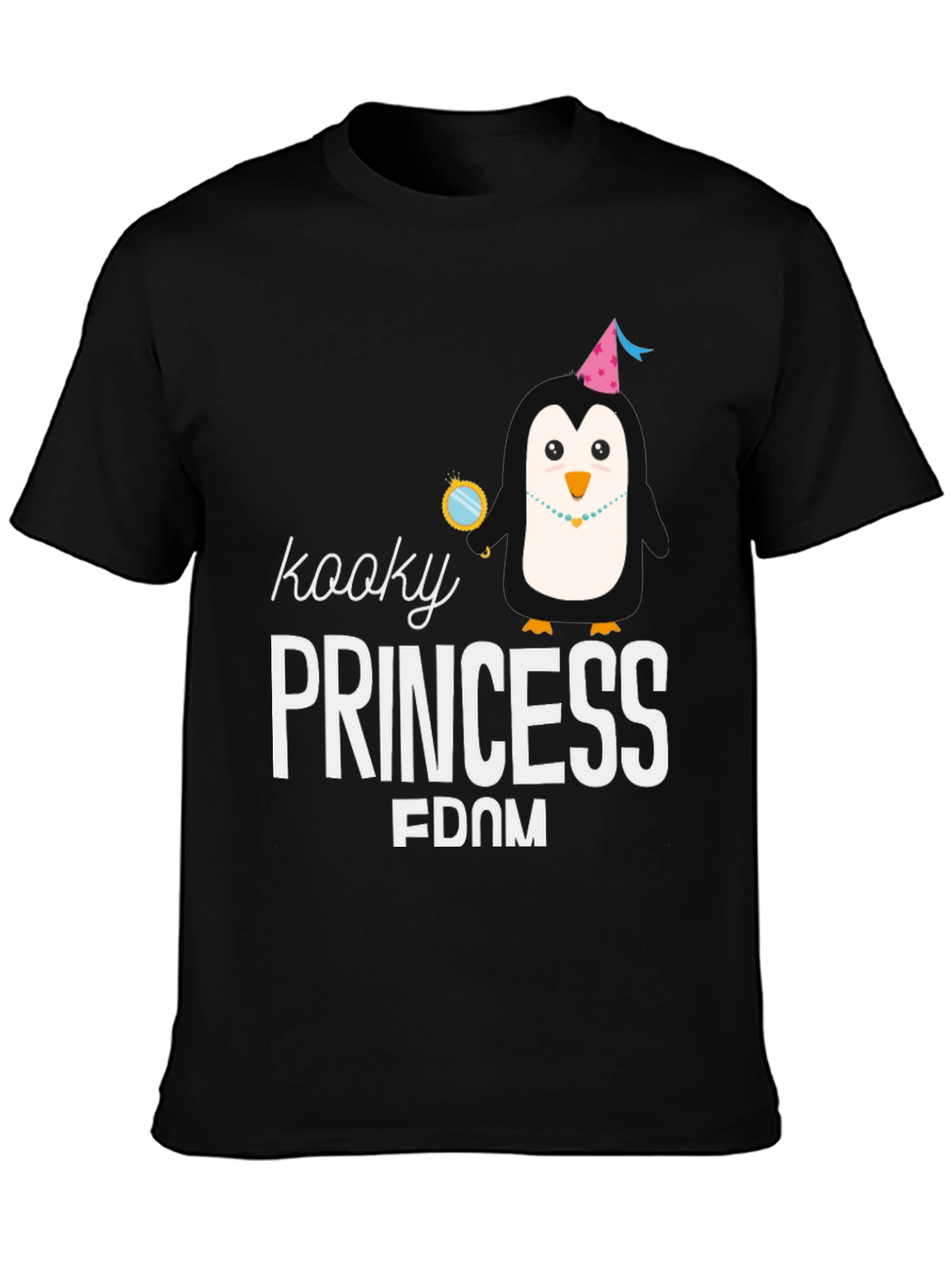 Kooky Princess Penguin T-Shirt - Black