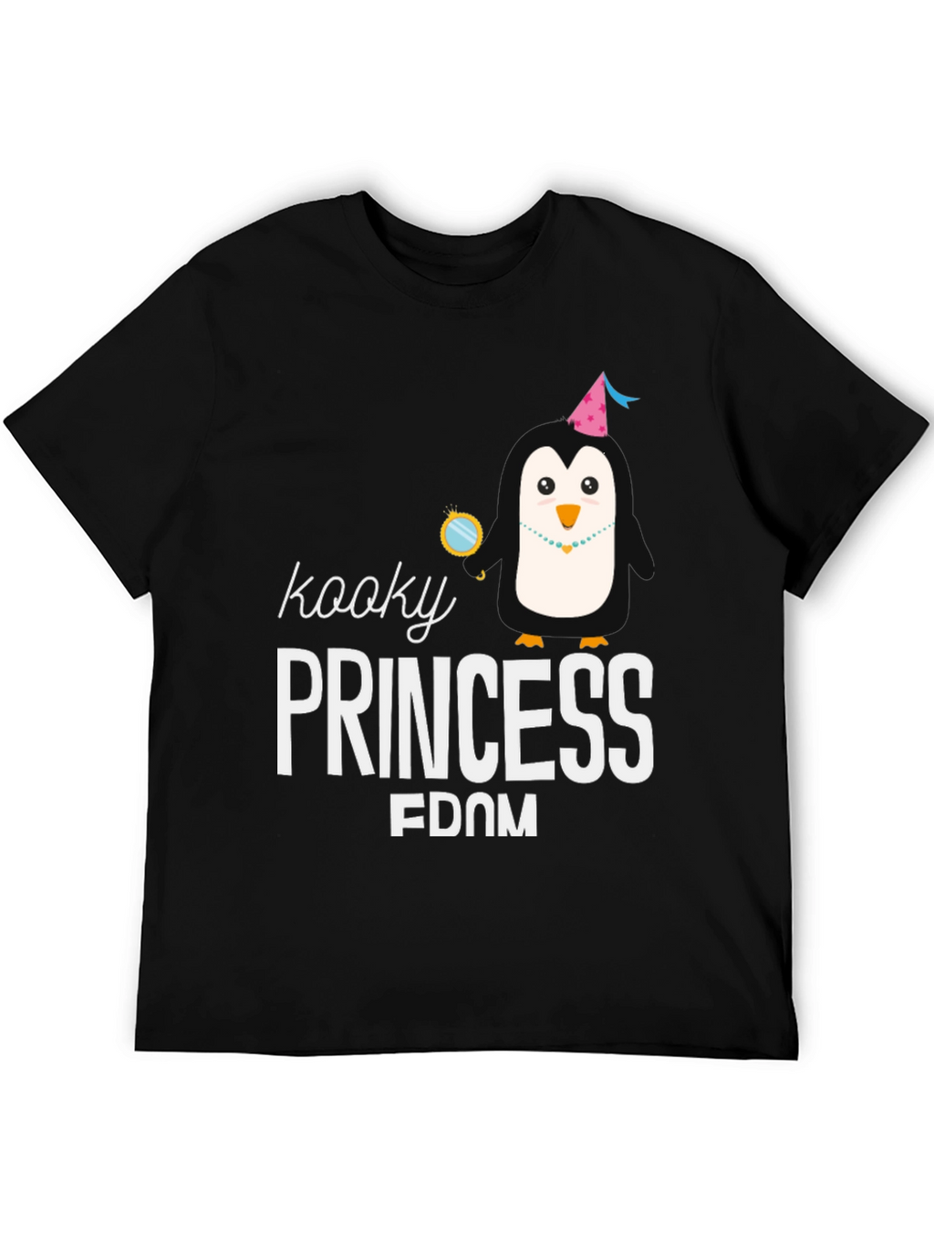 Kooky Princess Penguin T-Shirt - Black