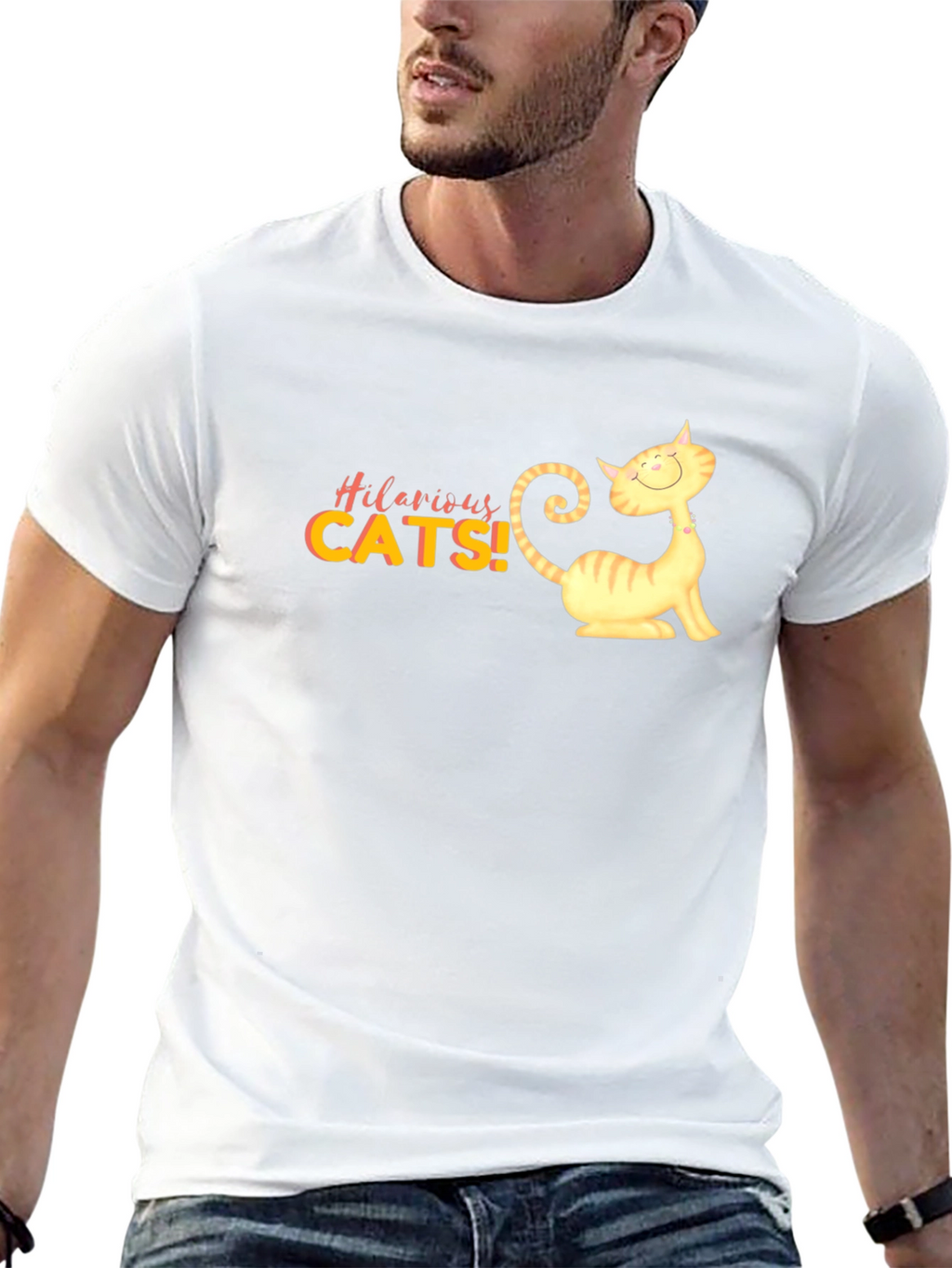 Hilarious Cats Graphic Black T-Shirt