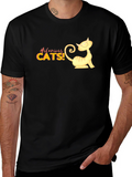 Hilarious Cats Graphic Black T-Shirt