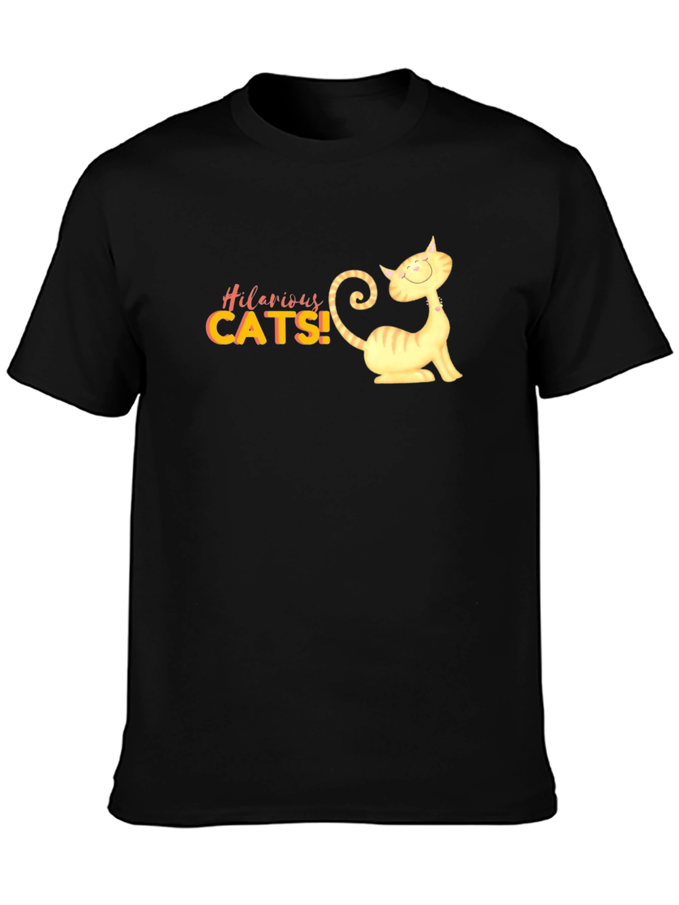 Hilarious Cats Graphic Black T-Shirt