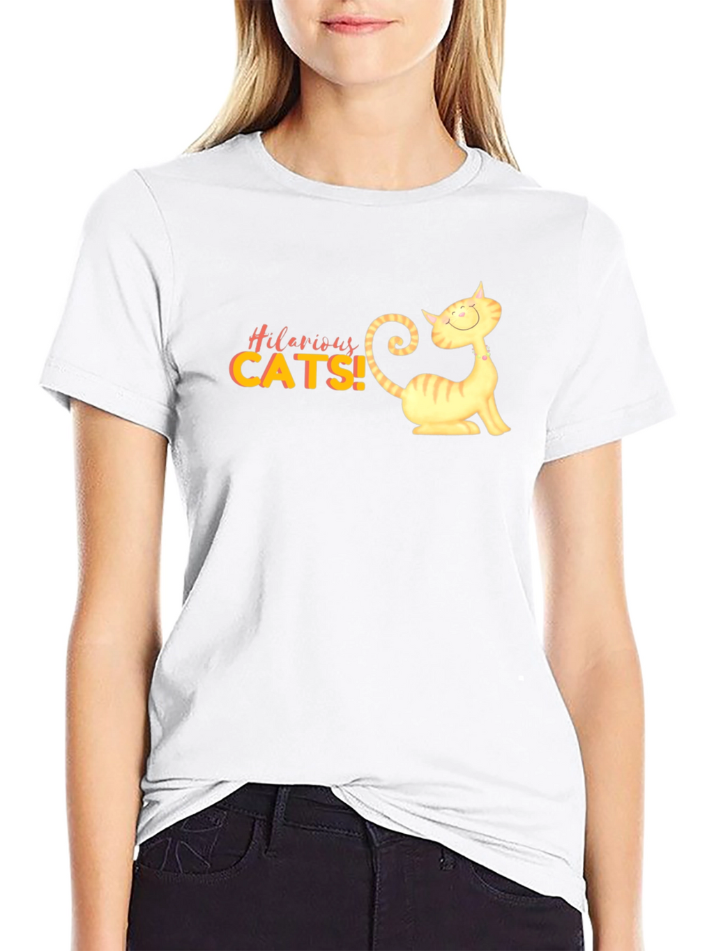 Hilarious Cats Graphic Black T-Shirt
