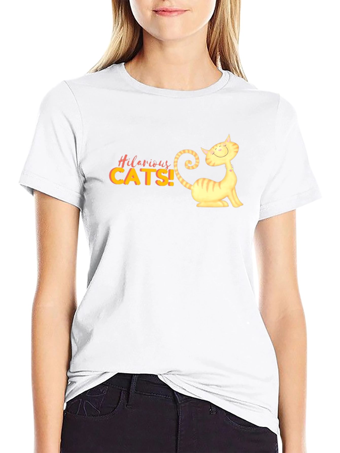 Hilarious Cats Graphic Black T-Shirt