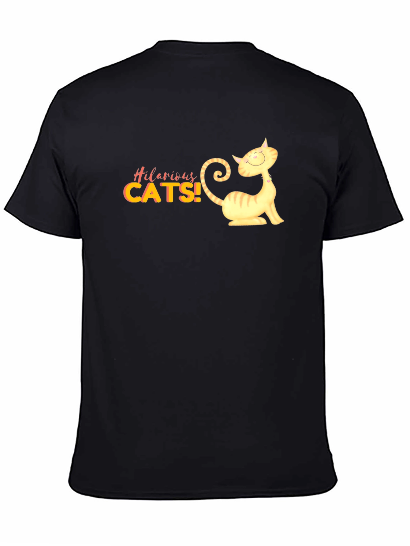 Hilarious Cats Graphic Black T-Shirt