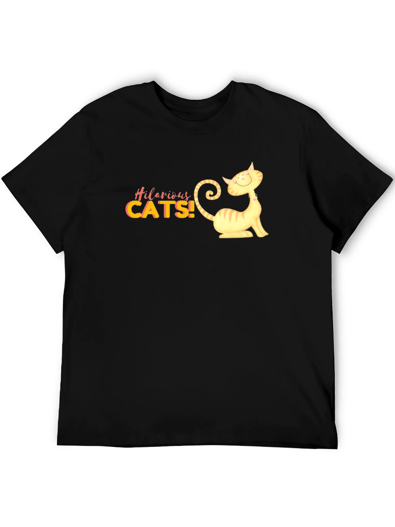 Hilarious Cats Graphic Black T-Shirt