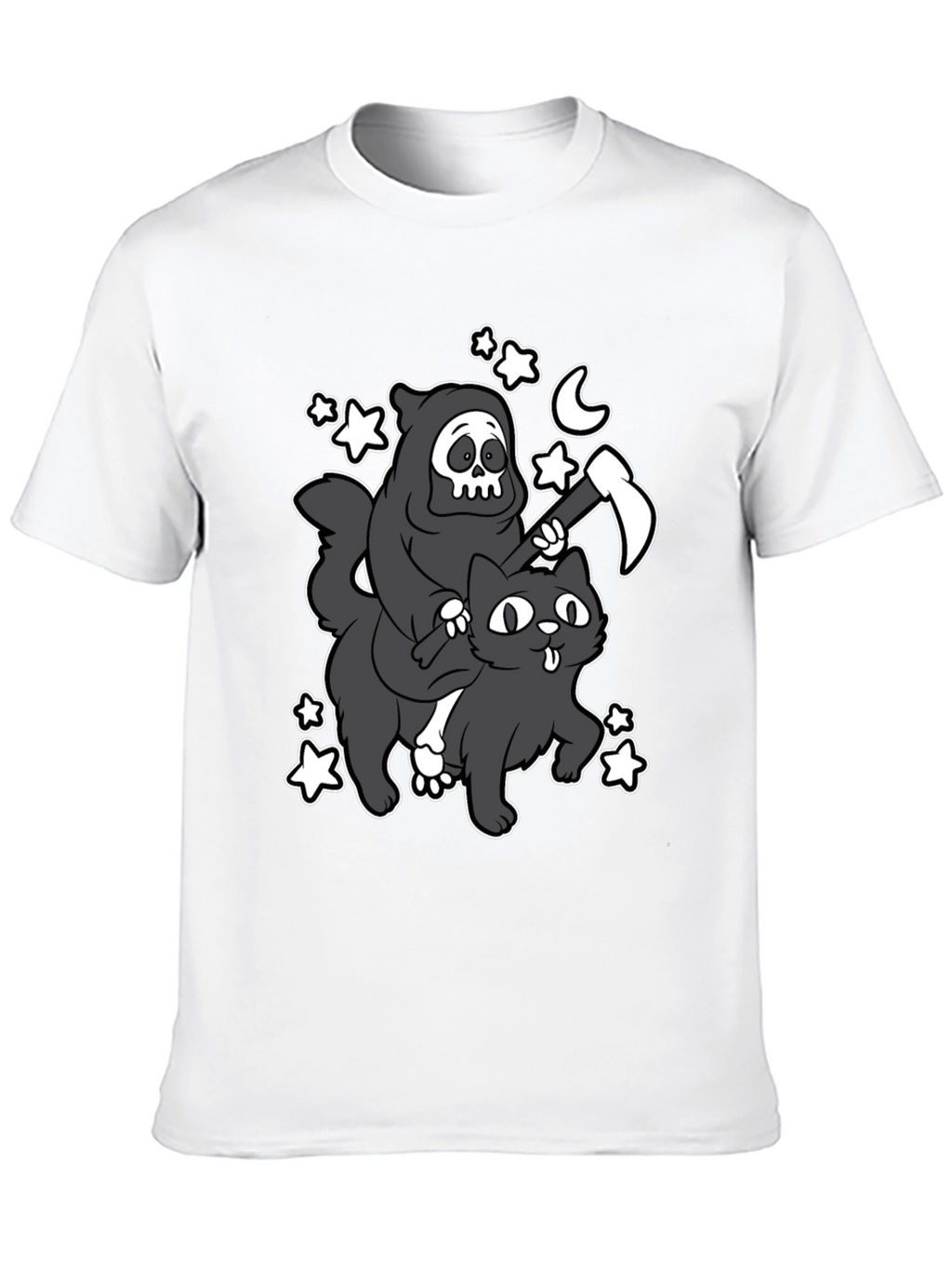Grim Reaper Cat Ride T-Shirt