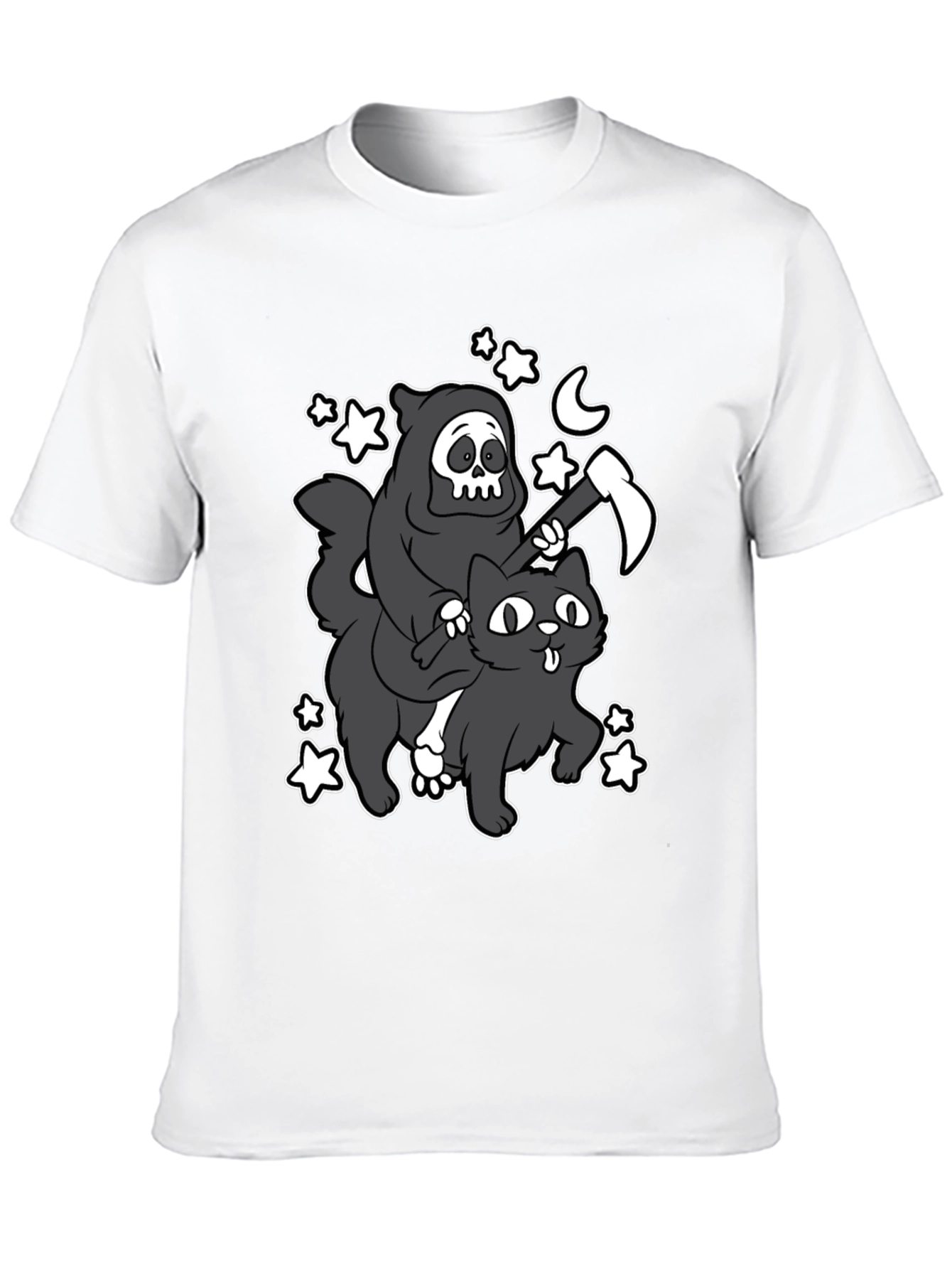 Grim Reaper Cat Ride T-Shirt