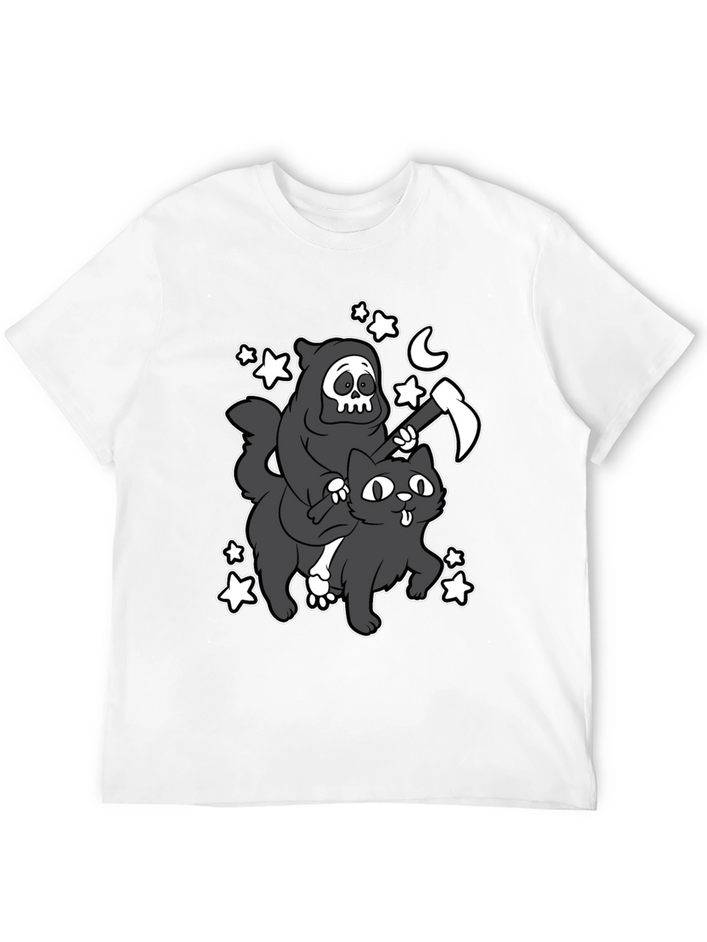 Grim Reaper Cat Ride T-Shirt