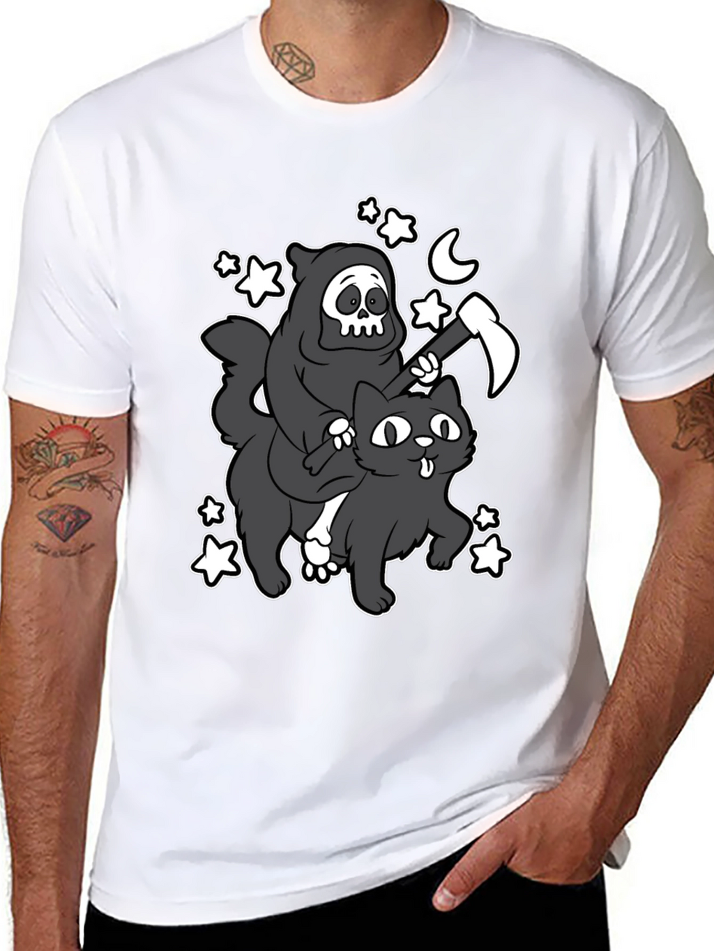 Grim Reaper Cat Ride T-Shirt