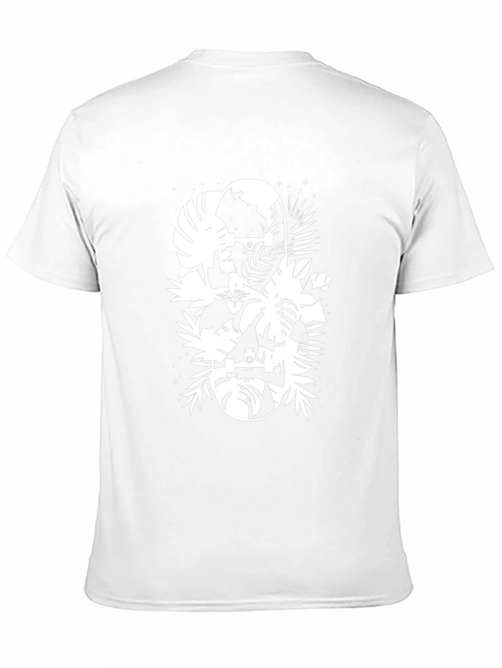 Tropical Skateboard Graphic T-Shirt - Black