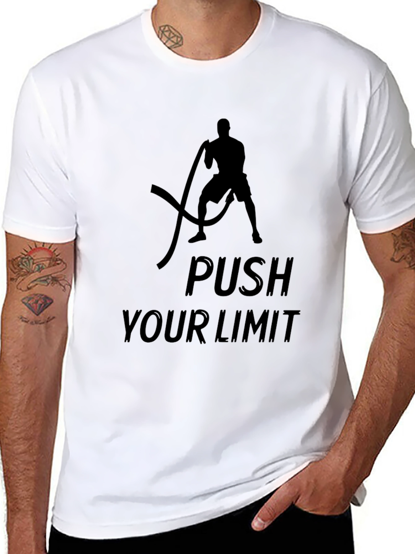 Push Your Limit Black T-Shirt - Fitness Apparel