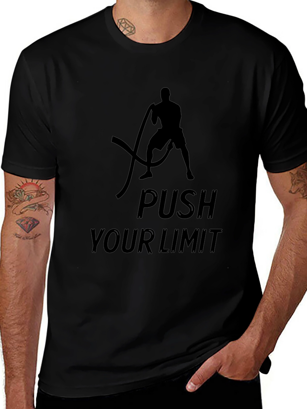 Push Your Limit Black T-Shirt - Fitness Apparel