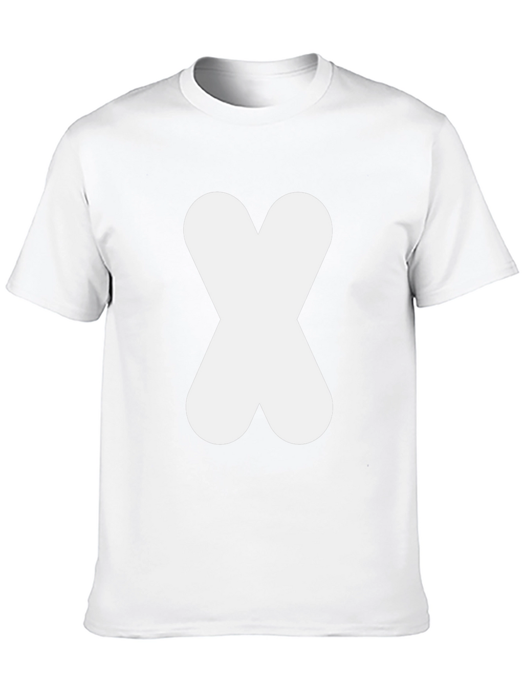 Black T-Shirt with White Abstract X Design