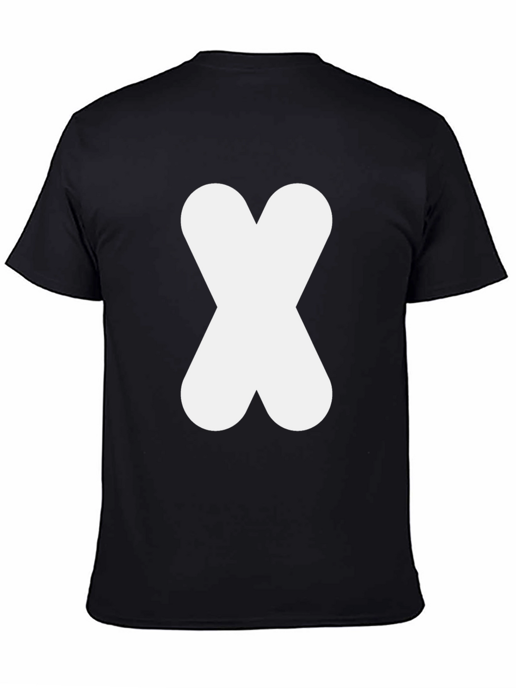 Black T-Shirt with White Abstract X Design