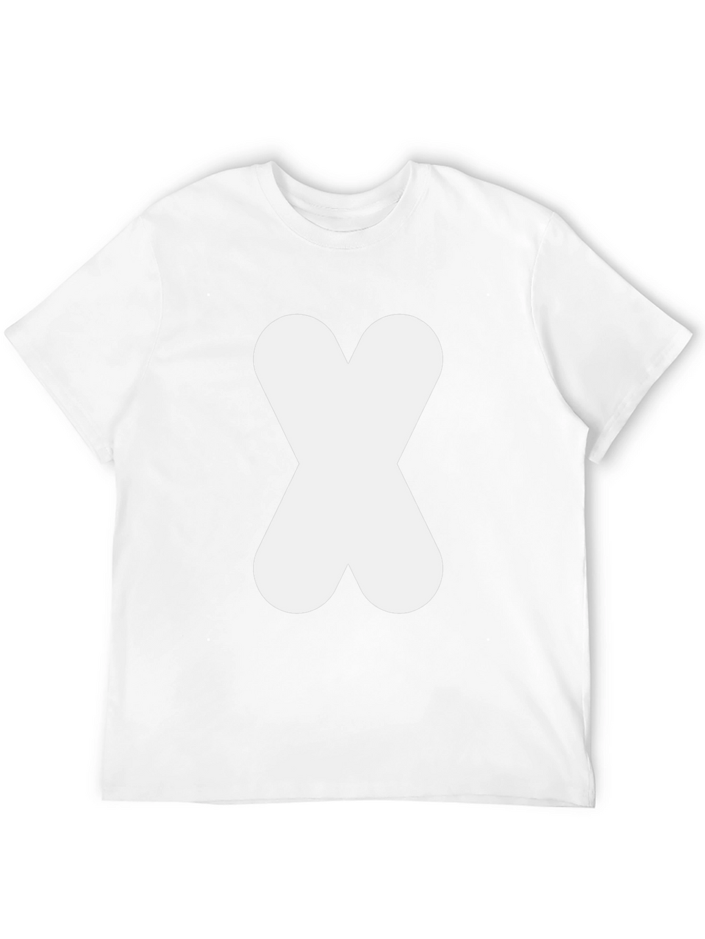 Black T-Shirt with White Abstract X Design