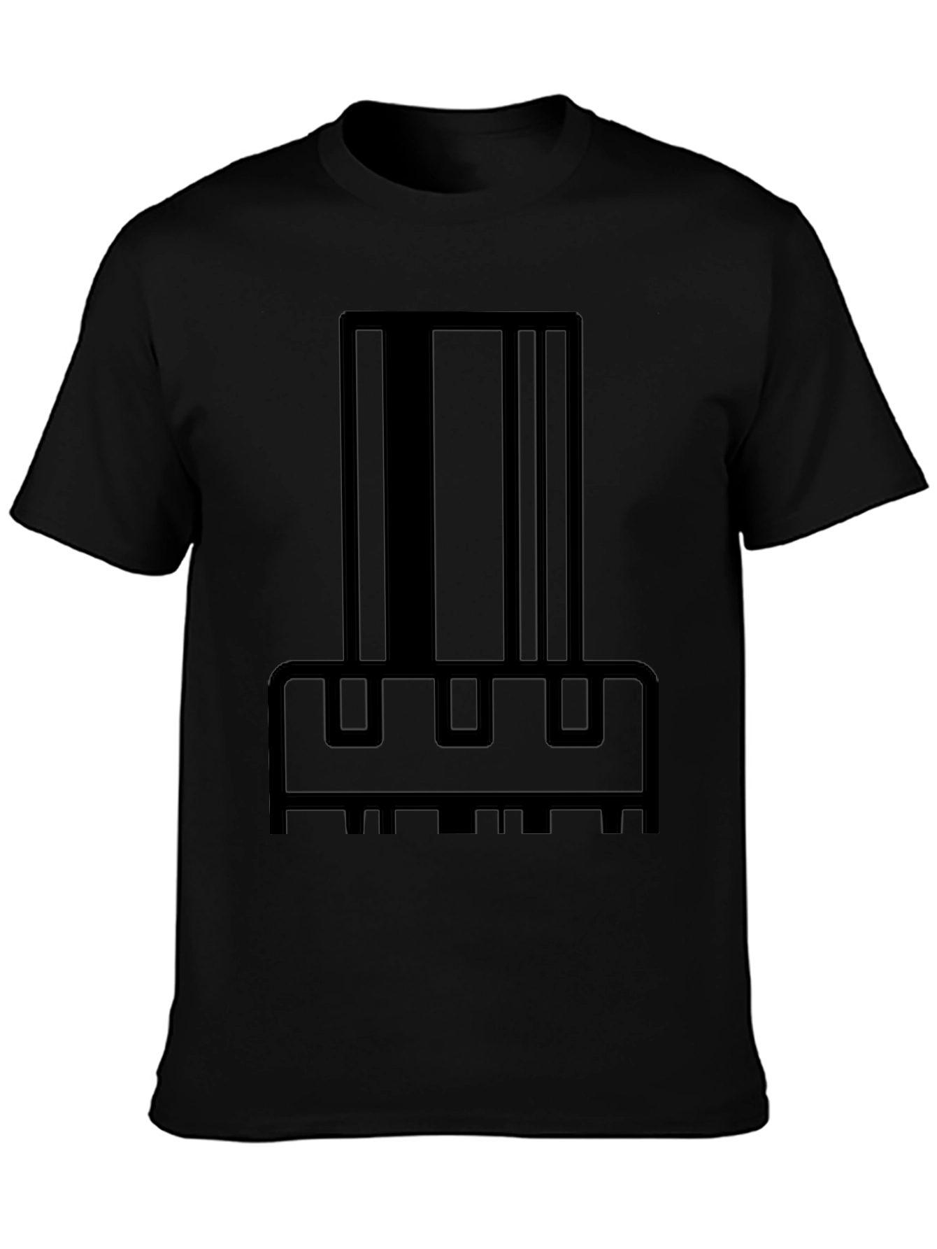 Abstract Piano Keys Graphic Print Tee - Black