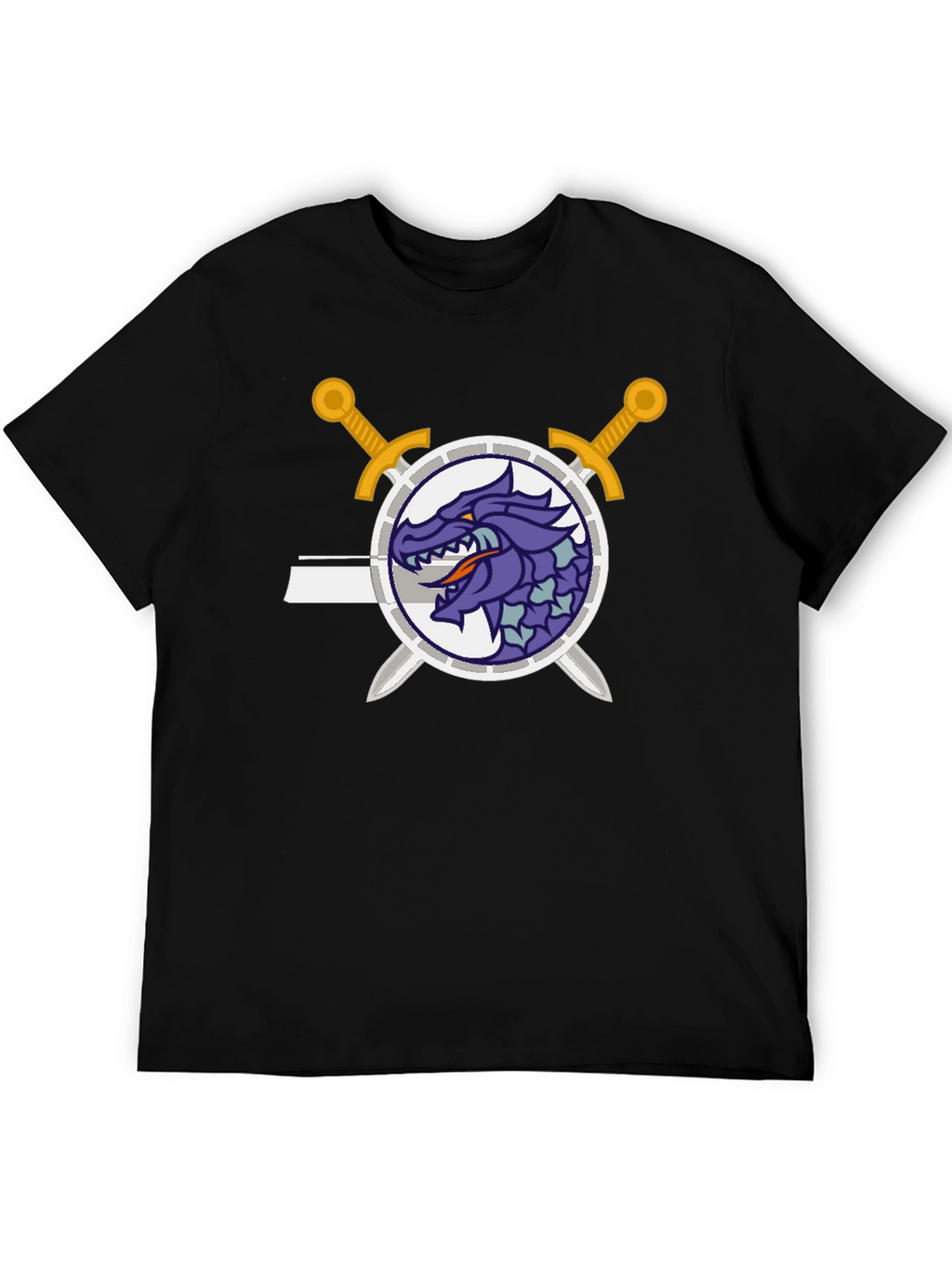 Dragon Crest Swordsman Black T-Shirt
