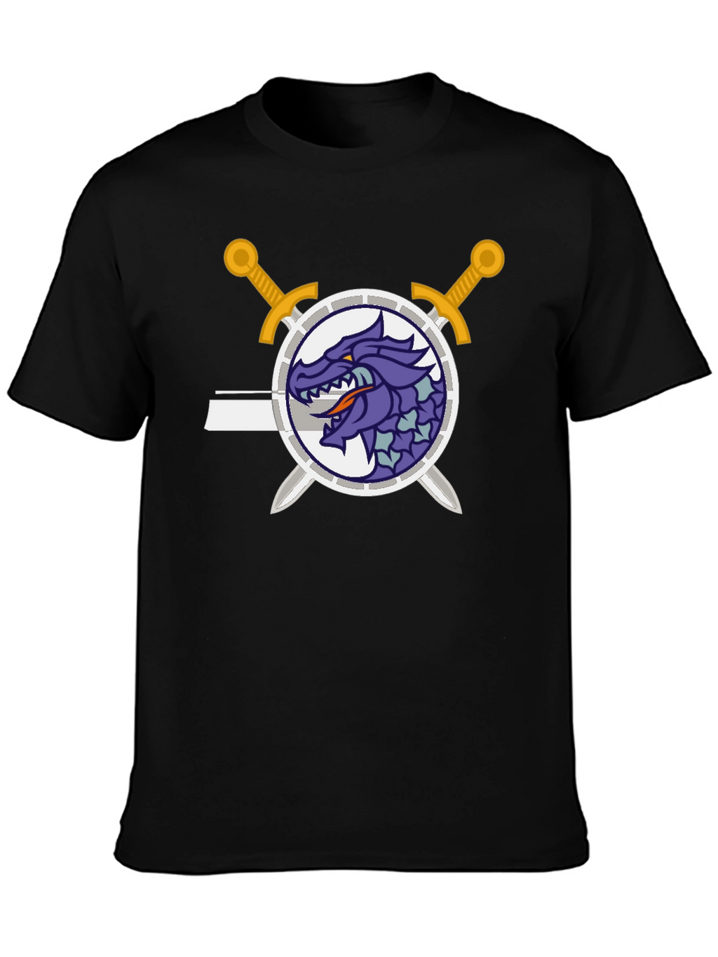 Dragon Crest Swordsman Black T-Shirt