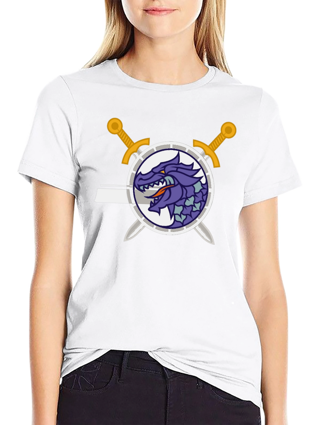 Dragon Crest Swordsman Black T-Shirt