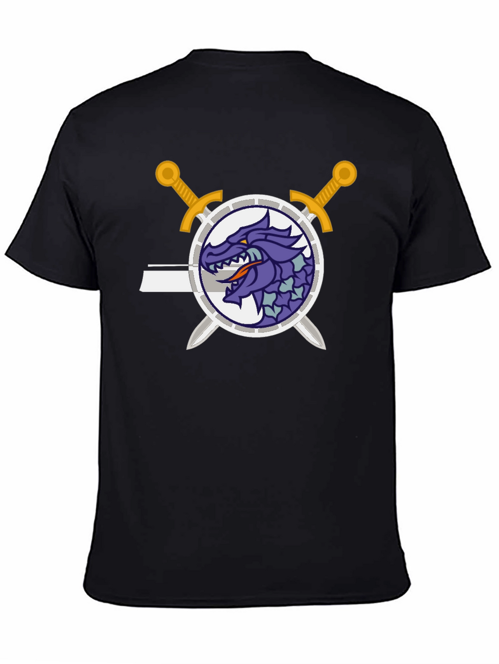 Dragon Crest Swordsman Black T-Shirt