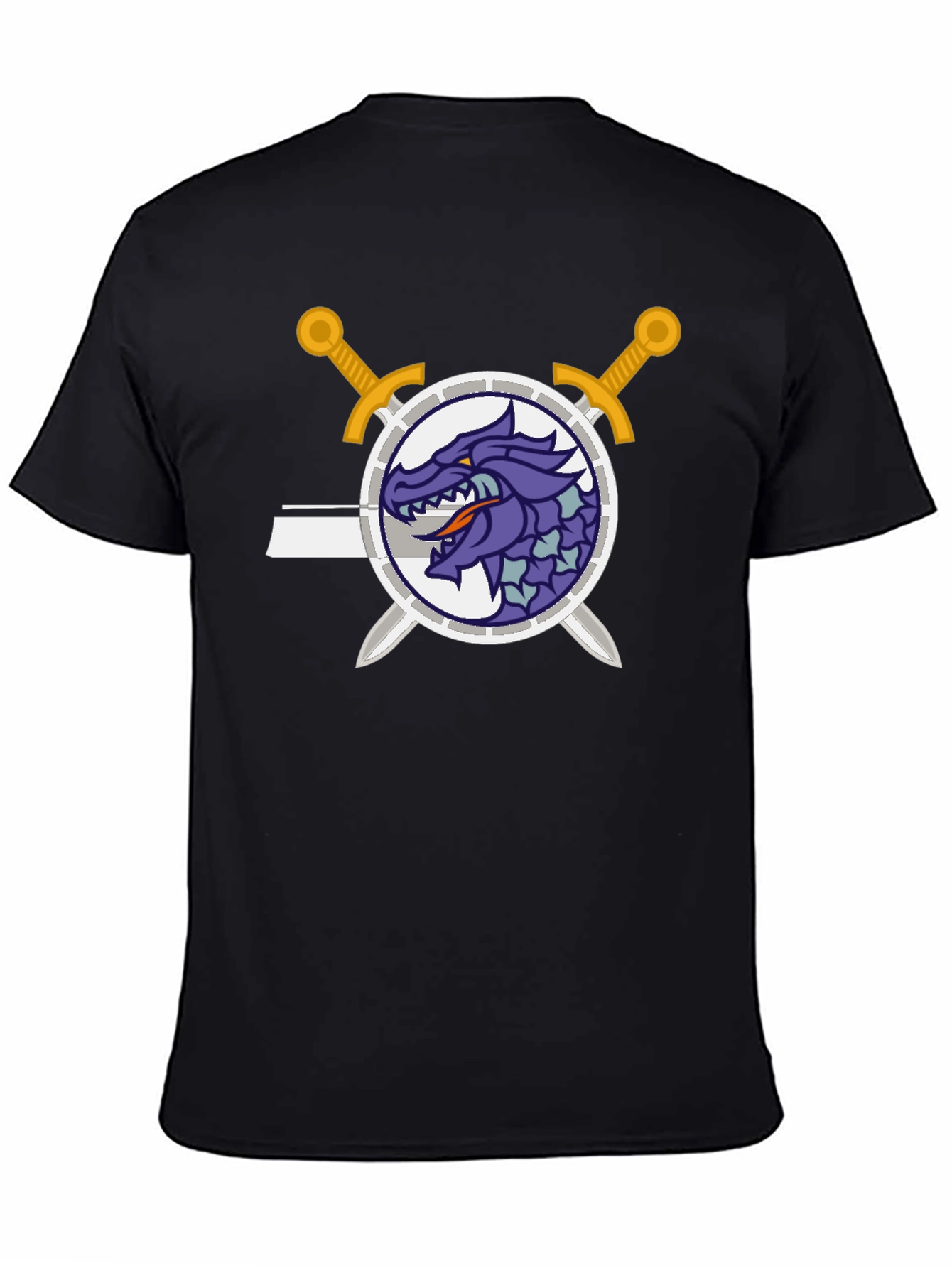 Dragon Crest Swordsman Black T-Shirt