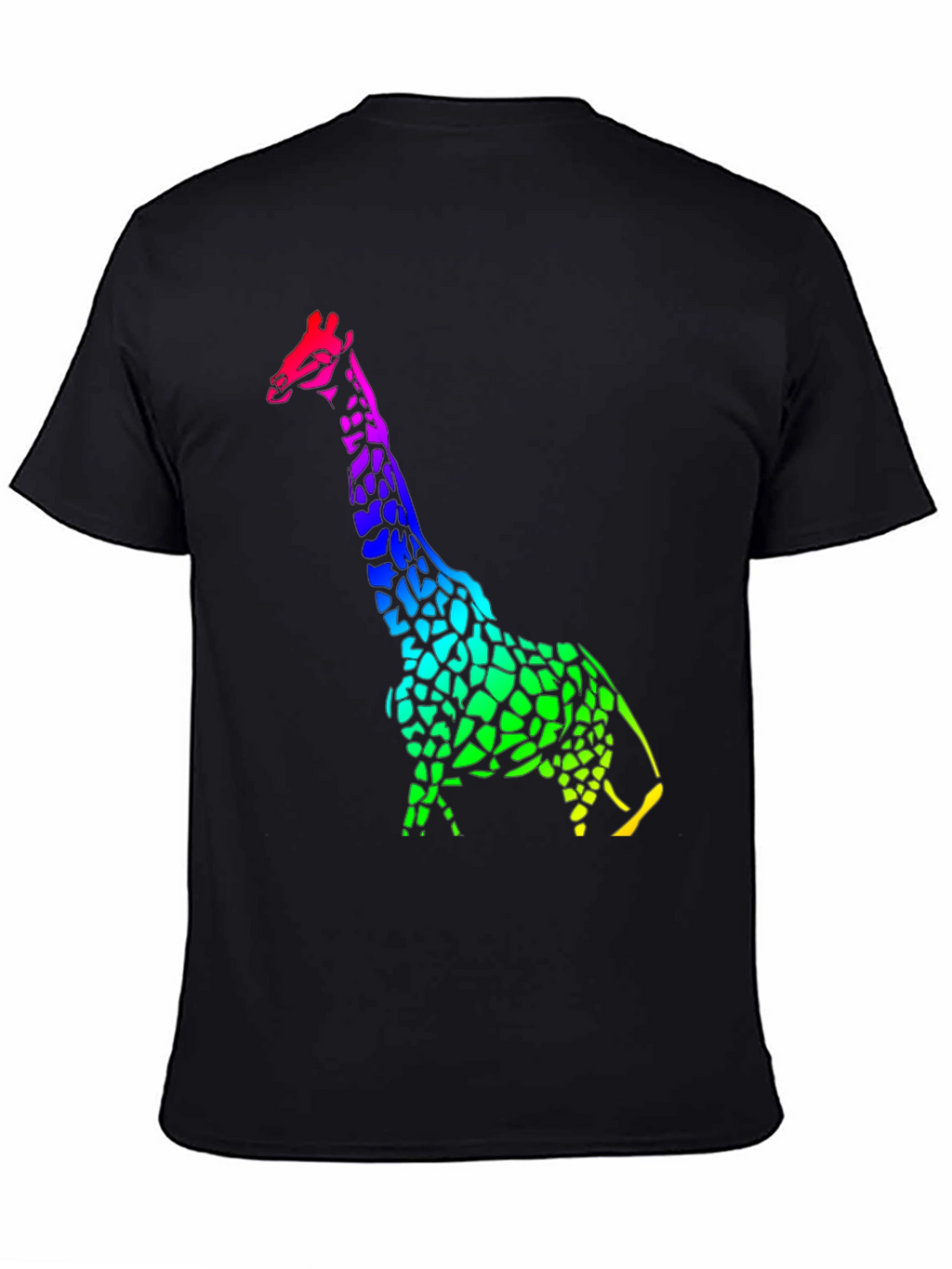 Rainbow Giraffe Black T-Shirt