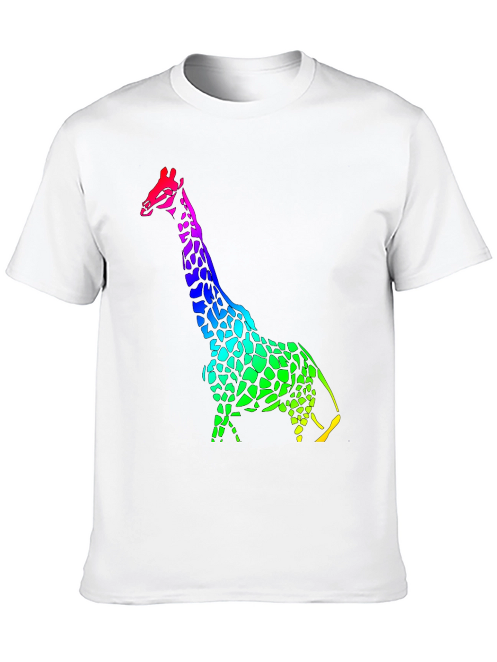 Rainbow Giraffe Black T-Shirt