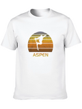 Aspen Retro Skiing T-Shirt - Black