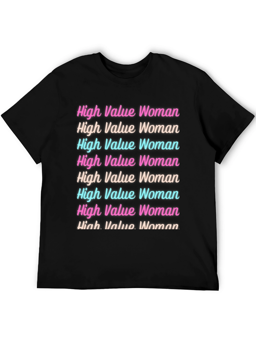 High Value Woman Graphic Tee - Trendy Black T-Shirt