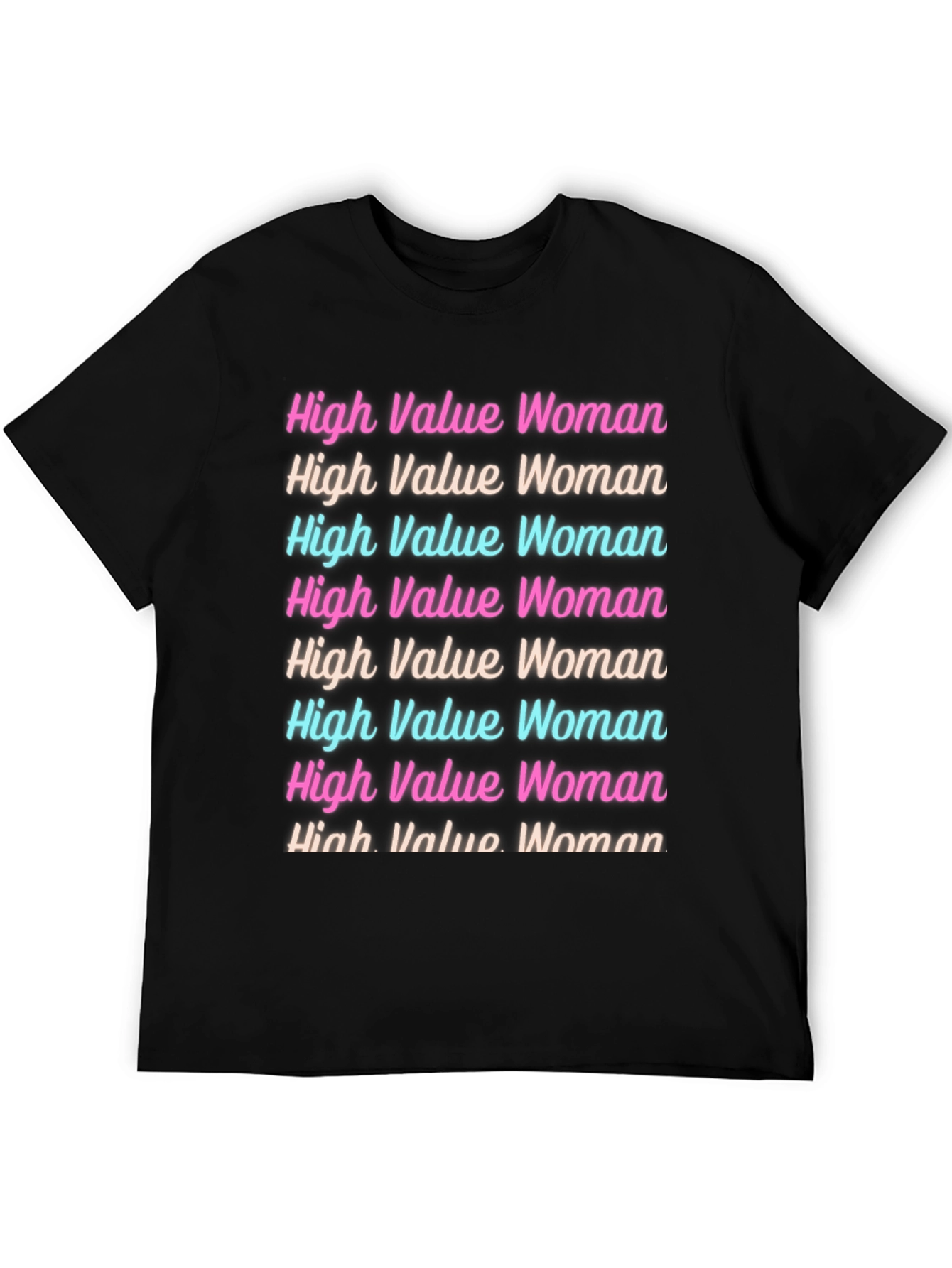 High Value Woman Graphic Tee - Trendy Black T-Shirt