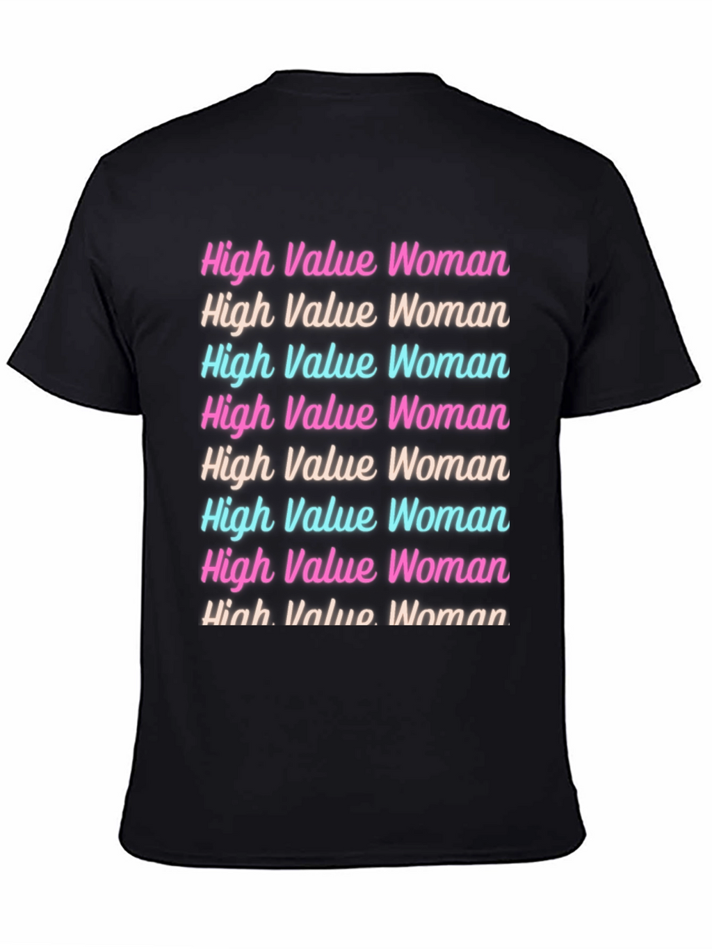 High Value Woman Graphic Tee - Trendy Black T-Shirt