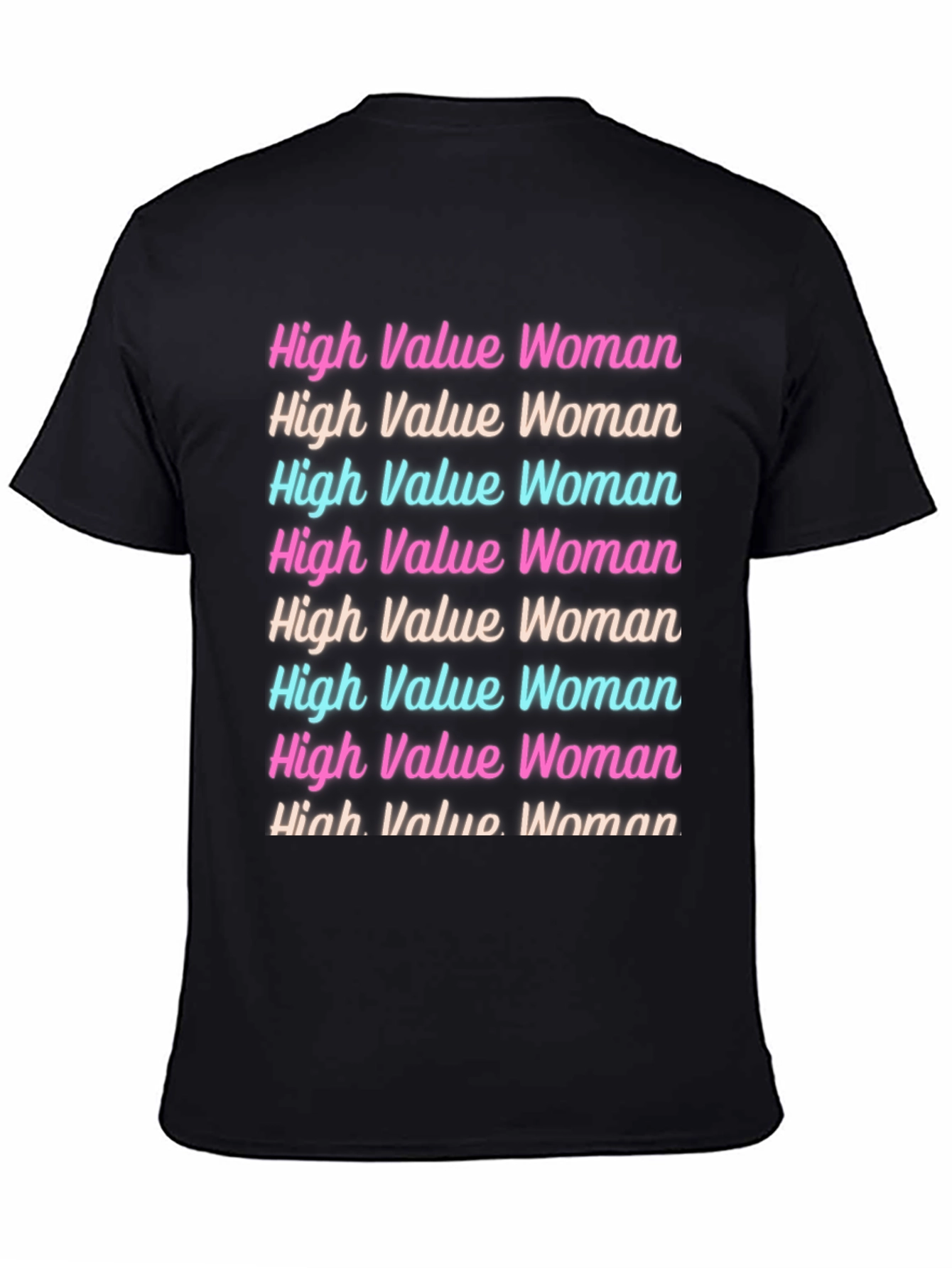 High Value Woman Graphic Tee - Trendy Black T-Shirt