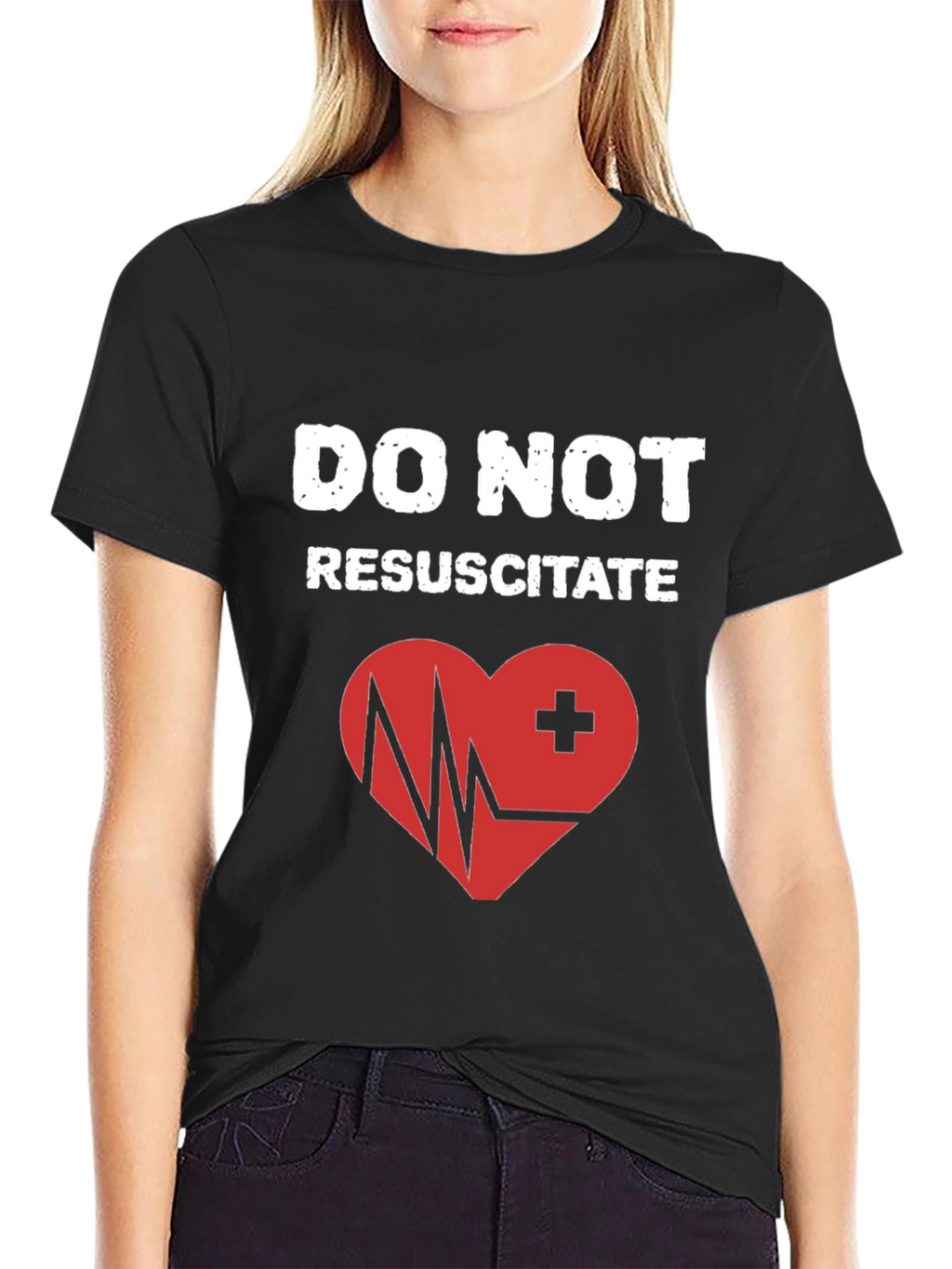 Do Not Resuscitate Graphic T-Shirt - Heart Design