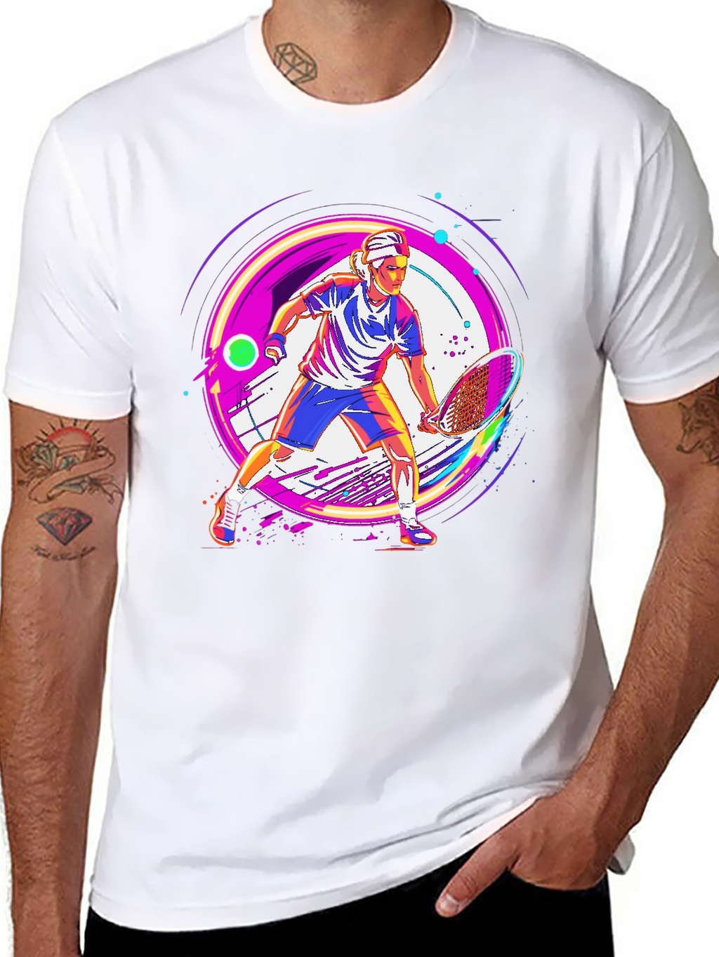 Tennis Player Graphic T-Shirt - Modern Sportswear