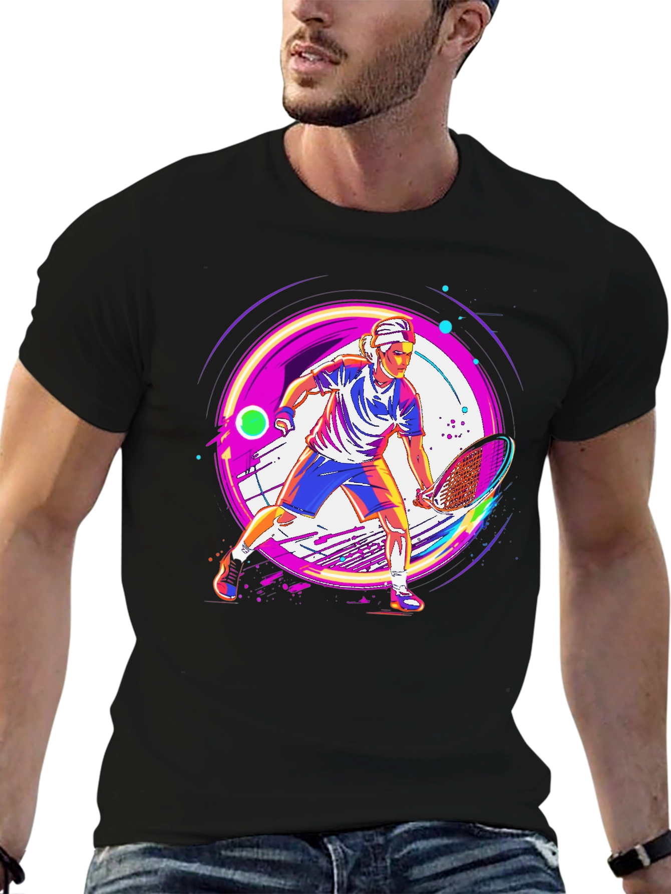 Tennis Player Graphic T-Shirt - Modern Sportswear