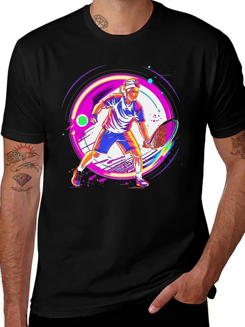 Tennis Player Graphic T-Shirt - Modern Sportswear