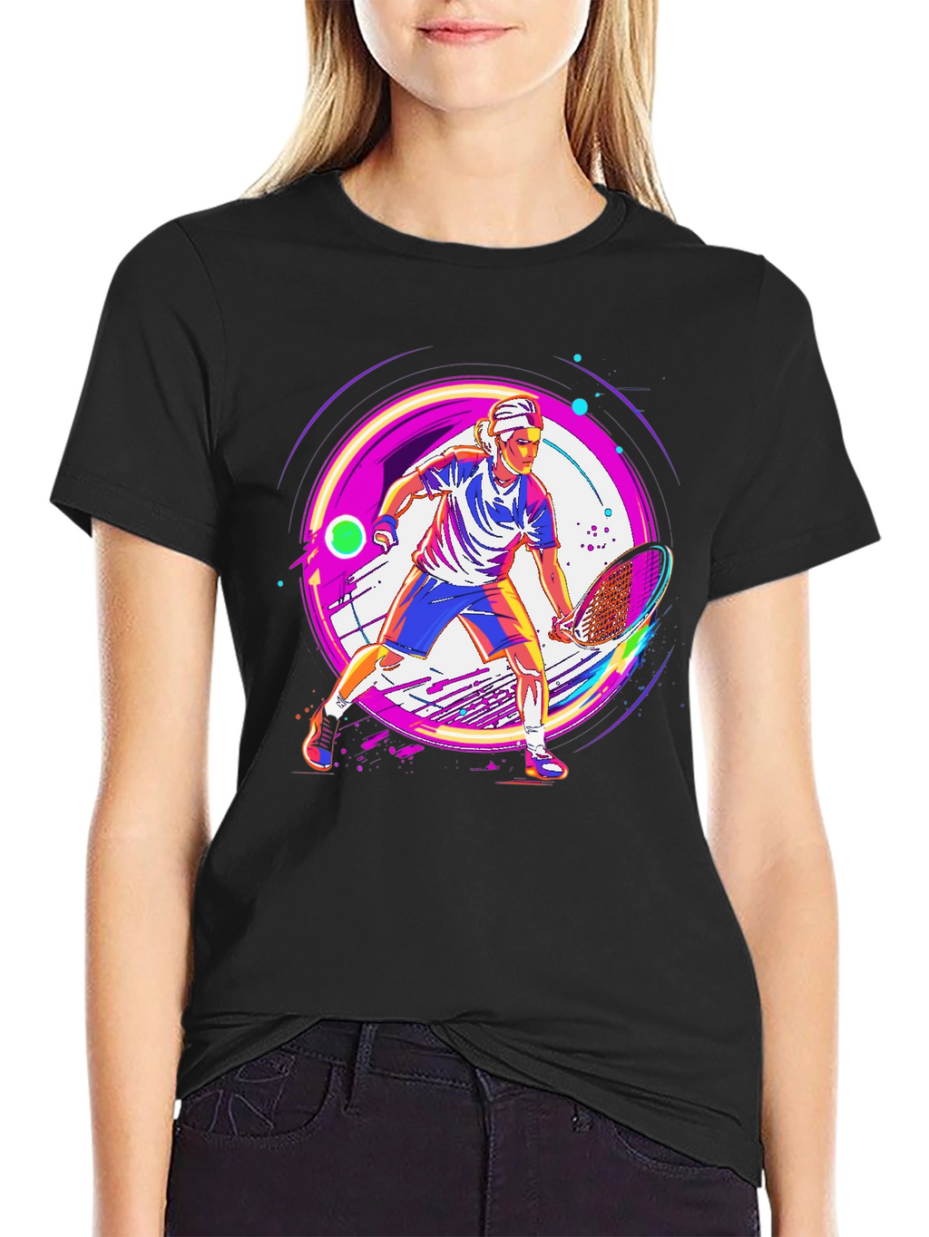Tennis Player Graphic T-Shirt - Modern Sportswear