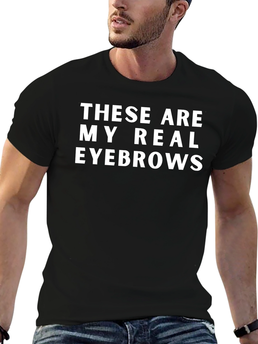 Funny Real Eyebrows Graphic T-Shirt