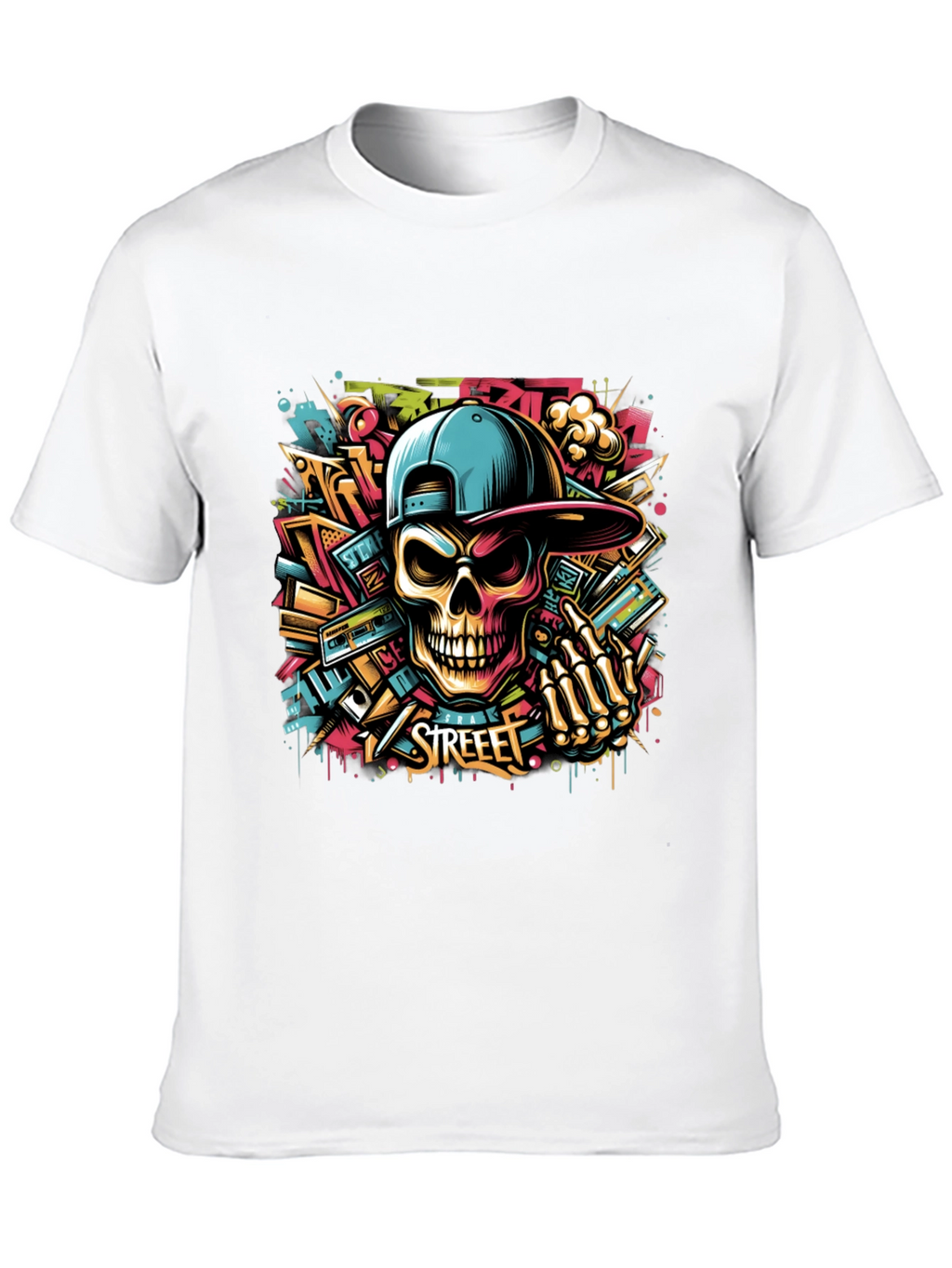 Street Art Skull Graphic Tee - Urban Style